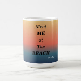 Caneca De Café Encontre-me na Praia Pôr do Sol de Verão na Praia 