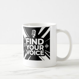 Caneca De Café Encontre Seu Microfone de Podcast de Voz