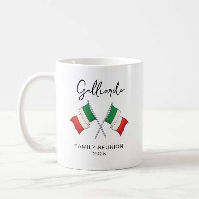 Caneca De Café Encontro da Família da Bandeira Italiana  (Esquerda)