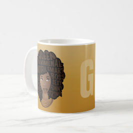Caneca De Café Encorajando as mulheres negras, Douradas amarelas,