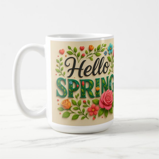 Caneca De Café Encostar em Primavera - "Hello Primavera" (Esquerda)