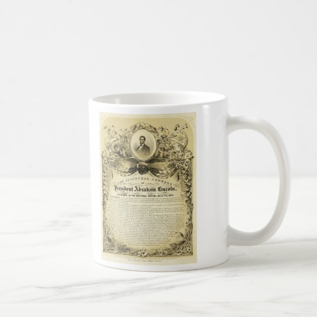 Caneca De Café Endereço inaugural Abraham Lincoln do 4 de março (Direita)