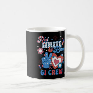 Caneca De Café Endoscopia Da Tripulação Vermelha Branca E Azul Gi
