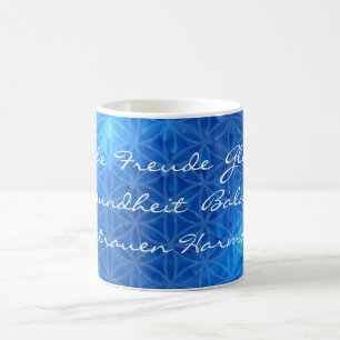 Caneca De Café Energia da Água com flor da vida Mistura de Pala