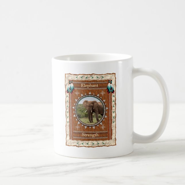 Caneca De Café Energia da Força do Elefante (Direita)