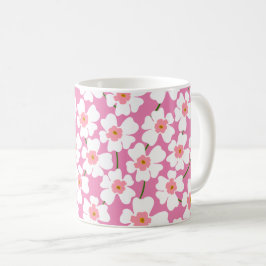Caneca De Café Energia de Flores Branca e Rosa Fantástico