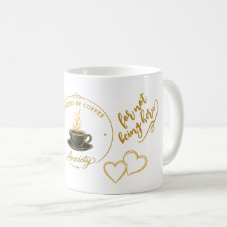 Caneca De Café Energizado por Café & Ansiedade Caneca | Engraçado
