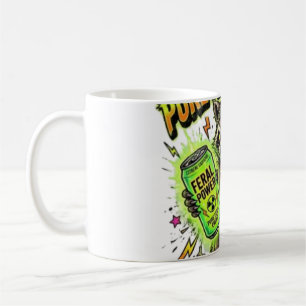 Caneca De Café Energizado por Energia Feral Pura Funny Raccoon