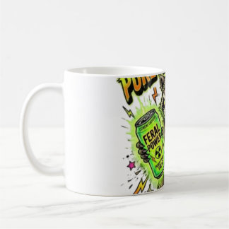 Caneca De Café Energizado por Energia Feral Pura Funny Raccoon