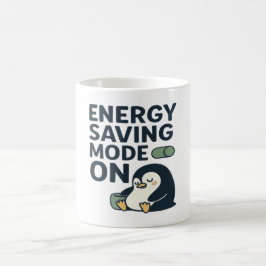 Caneca De Café Energy saving Mode on- Cute penguin design