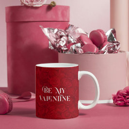Caneca De Café Ênfase de Douradas Rosas vermelhas Românticas