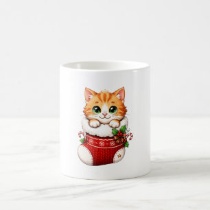 Caneca De Café Enfeite de Cerâmica de Gatinho Fofo em Meia de Nat