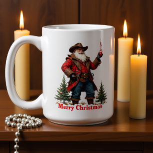 Caneca De Café Enfeite de Natal Papai Noel Fora da Lei