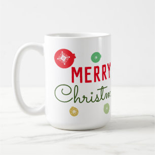 Caneca De Café Enfeite Flocos de Neve Natal Feliz