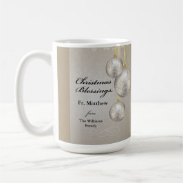 Caneca De Café Enfeite Suspenso Elegante Natal Padre Católico