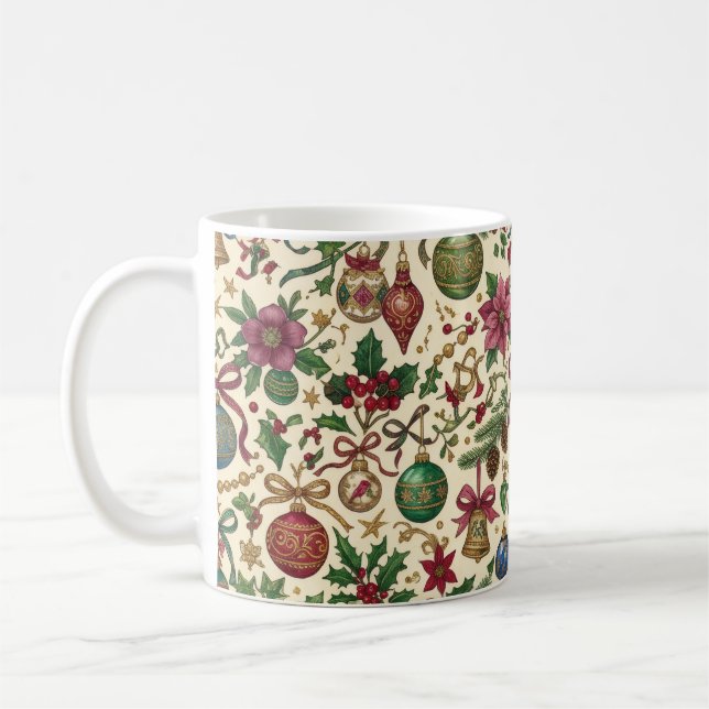 Caneca De Café Enfeites Antigos Pendurados em Fita (Esquerda)