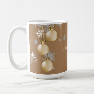Caneca De Café Enfeites de natal Dourados Mug