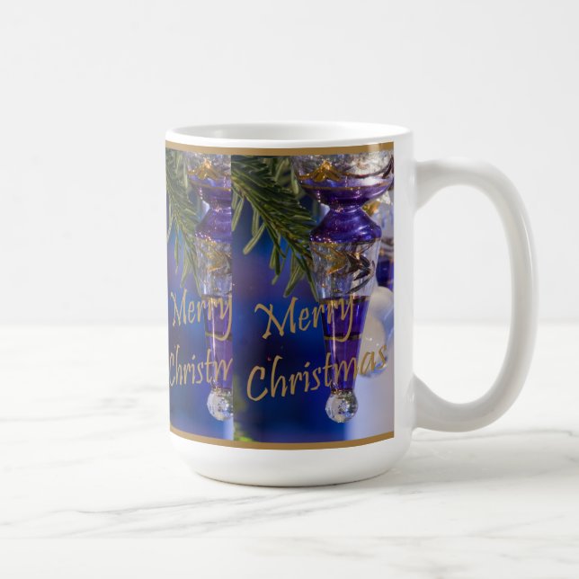 Caneca De Café Enfeites de natal roxo (Direita)