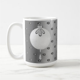 CANECA DE CAFÉ ENFEITES DE NATAL SILVER E BRANCOS