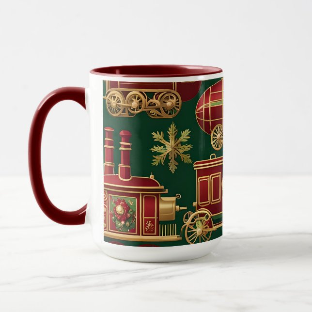 caneca de café enfeites de natal steampunk (Esquerda)