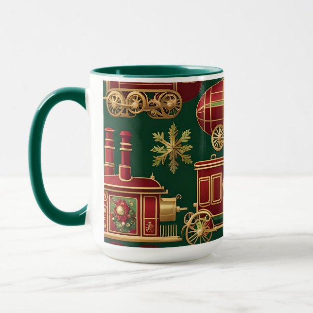caneca de café enfeites de natal steampunk (Esquerda)
