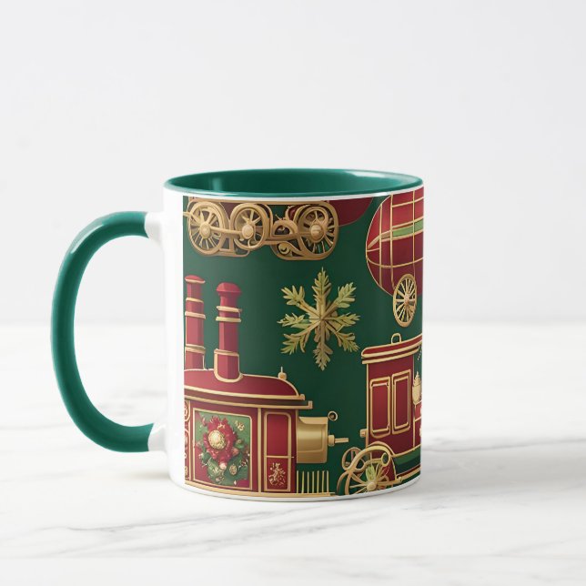 caneca de café enfeites de natal steampunk (Esquerda)