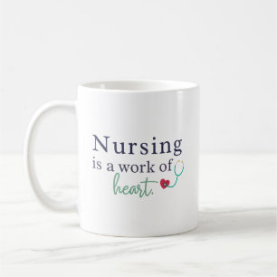 Caneca De Café Enfermagem é um Trabalho de Coração Arte do Esteto