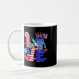 Caneca De Café Enfermeira Amor 4 De Julho Bandeira Americana Dia