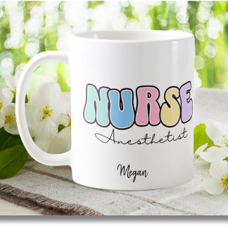 Caneca De Café Enfermeira Anestesista de Enfermeira Certificada C