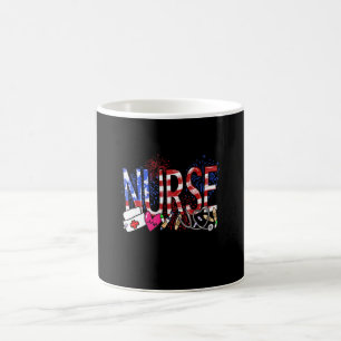 Caneca De Café Enfermeira Bandeira Americana Stethoscope Médico R