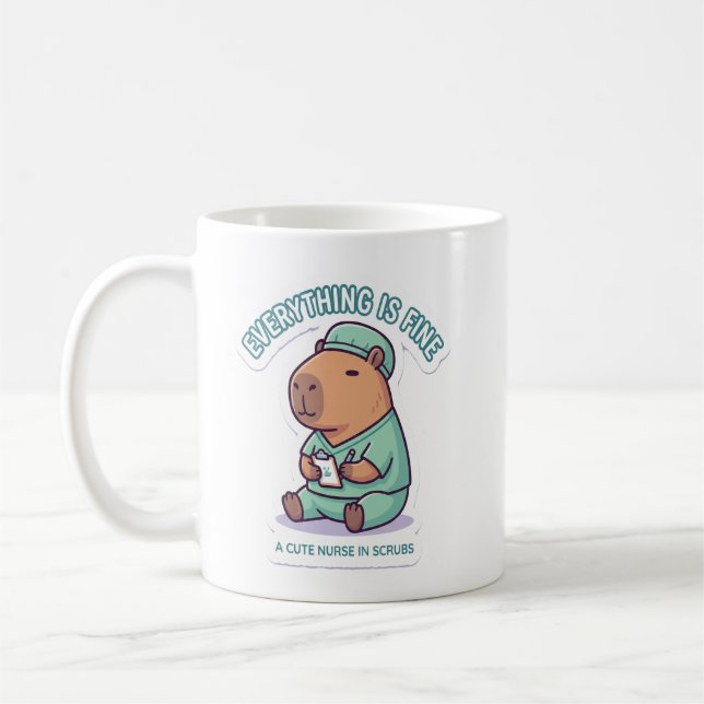 Caneca De Café Enfermeira Capivara Sarcástica (Esquerda)