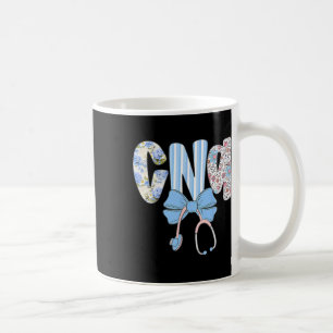 Caneca De Café Enfermeira Cna Azul Enfermeira Arco Esetoscópio Fl