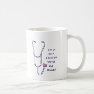 Caneca De Café Enfermeira CNA cardíaca nome personalizado