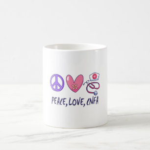Caneca De Café Enfermeira CNFA de Paz e Amor