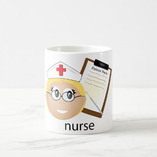 Caneca De Café Enfermeira com Prancheta Médica e Termômetro