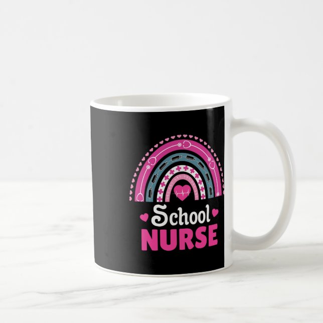 Caneca De Café Enfermeira da escola Boho Rainbow (Direita)
