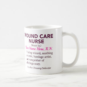 Caneca De Café Enfermeira de Cuidados com Feridas Personalizados 