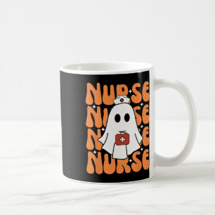 Caneca De Café Enfermeira de Groovy Halloween Enfermeira Ghost En