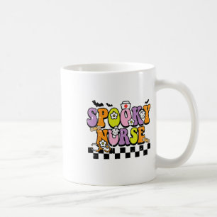 Caneca De Café Enfermeira de Groovy Spooky Enfermeira de Hallowee