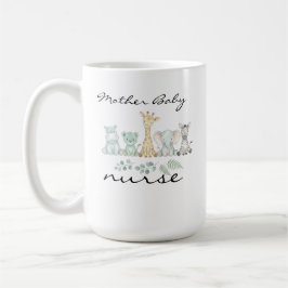 Caneca De Café Enfermeira de Mãe e Bebê Safari Animais da Selva B