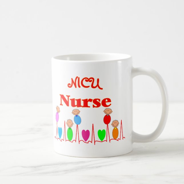 Caneca De Café Enfermeira de NICU--Gráficos adoráveis do bebê (Direita)