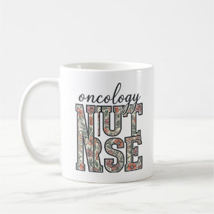Caneca De Café Enfermeira de Oncologia Floral Vintage