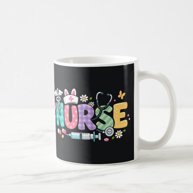 Caneca De Café Enfermeira de Páscoa Fofa Humor Médico (Direita)