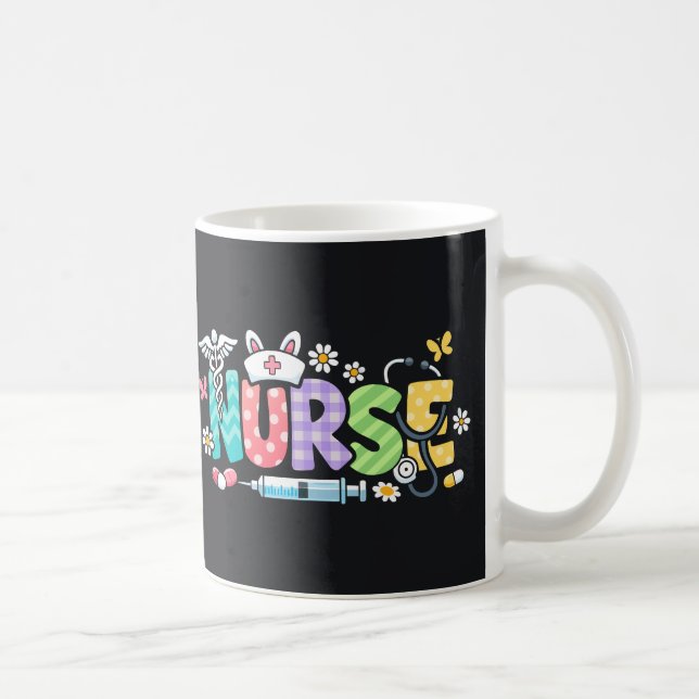 Caneca De Café Enfermeira de Páscoa Fofa Humor Médico (Direita)