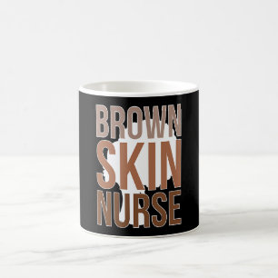 Caneca De Café Enfermeira de Pele Morena Enfermeira Preta Enferme