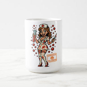 Caneca De Café Enfermeira de Pin-Up do Halloween - Cartoon Gelado