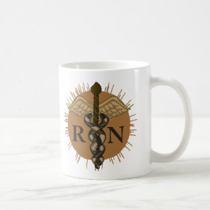 Caneca De Café Enfermeira de RN Caduceu