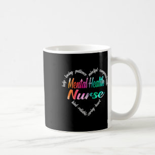 Caneca De Café Enfermeira de Saúde Coração Nuvem de Palavras Aqua