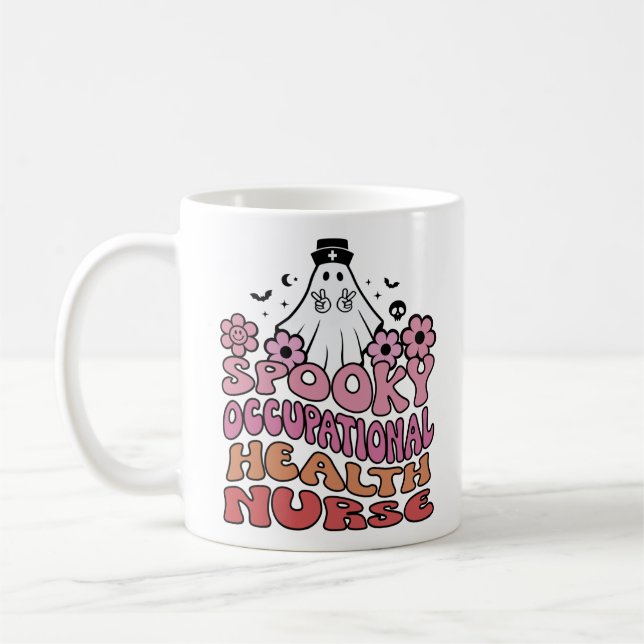 Caneca De Café Enfermeira de Saúde Ocupacional Spooky Mulheres (Esquerda)