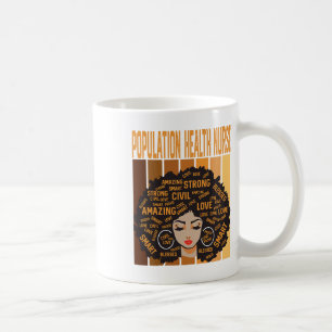 Caneca De Café Enfermeira de Saúde Populacional História Negra Po